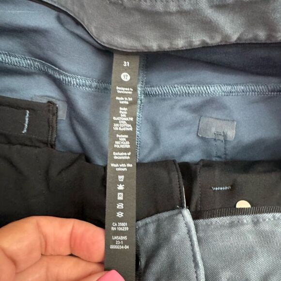 Lululemon ABC Slim-Fit Pants Men 31x 31 Iron Blue Utilitech Stretch Comfort - Picture 6 of 9